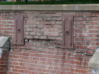 A collapsing, crumbling retaining wall in Monticello
