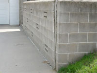 A retaining wall separating from the adjoining walls in Chester