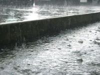 Heavy rains in a downpour in Nyack.