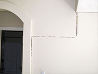Drywall cracking due to foundation settlement in Nyack