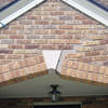 Major tuckpointing on a home archway over a door, with tuckpointing several inches wide that has failed on a Poughkeepsie home