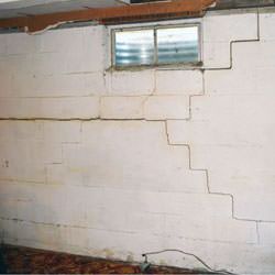 Bowing foundation walls in danger of failure in Walden