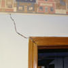 A large settlement crack on interior drywall in a Beacon home.