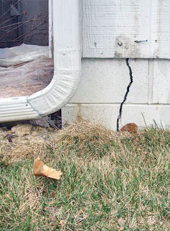 foundation wall cracks due to street creep in Stony Point