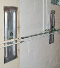A foundation wall anchor system used to repair a basement wall in Port Jervis