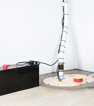 A sump pump installed in 