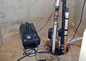 Pedestal sump pump system installed in a home in Beacon