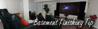 a waterproofed basement that has been finished into a family room in Stony Point