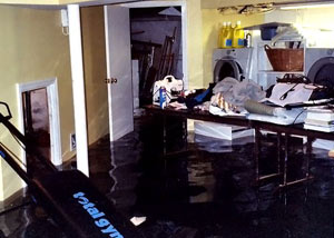 A laundry room flood in Saugerties, with several feet of water flooded in.
