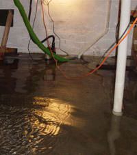Several feet of floodwaters in a Monticello basement