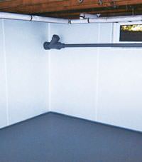 Plastic basement wall panels installed in a Nanuet, New York home